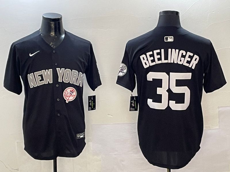 Men New York Yankees #35 Beelinger Black Game Nike 2025 MLB Jersey style 3